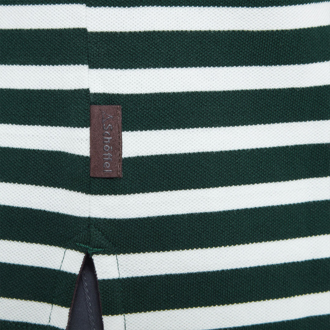 Schoffel Men's St. Ives Tailored Polo Shirt in Green Stripe