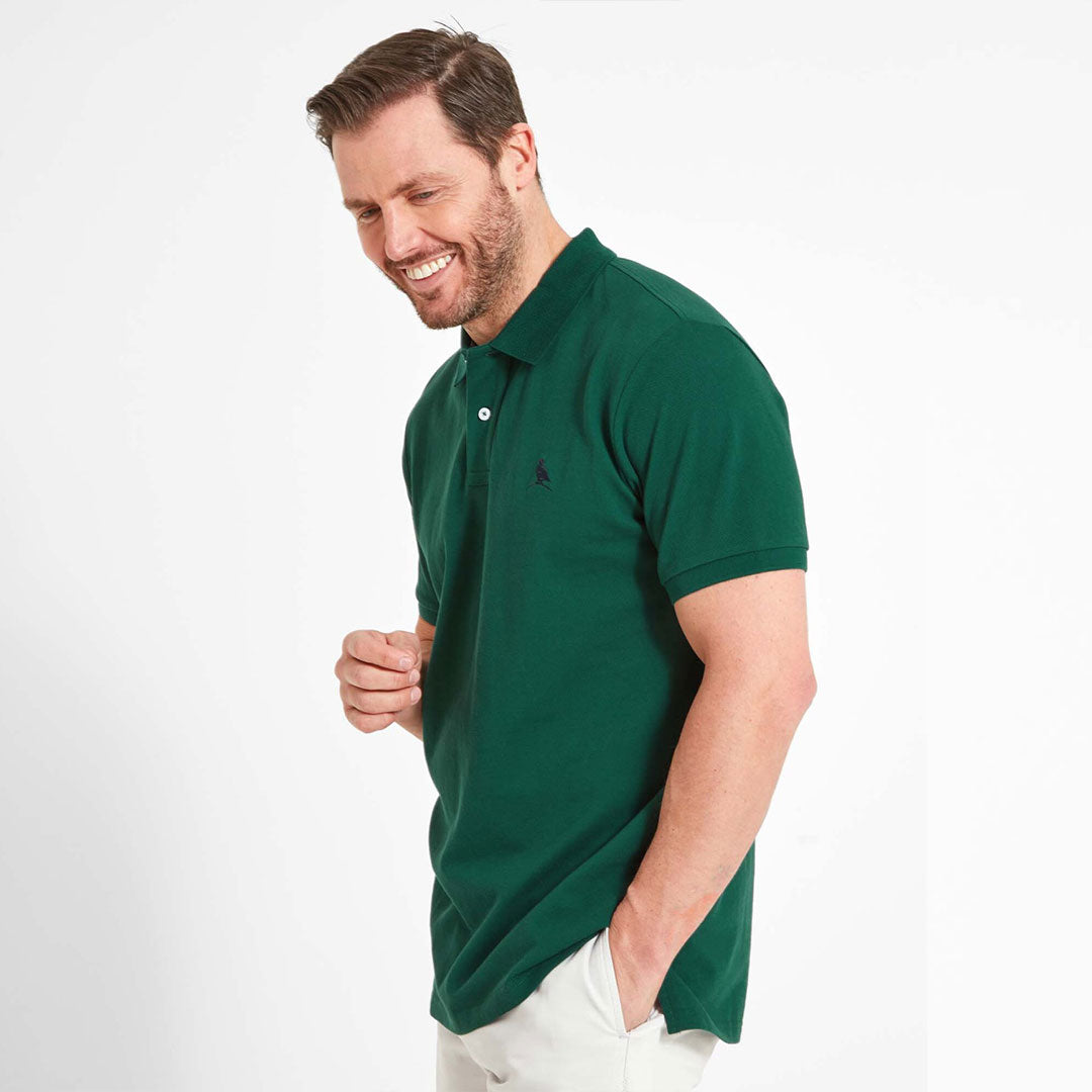 Schoffel Men's St. Ives Tailored Polo Shirt in Pine Green