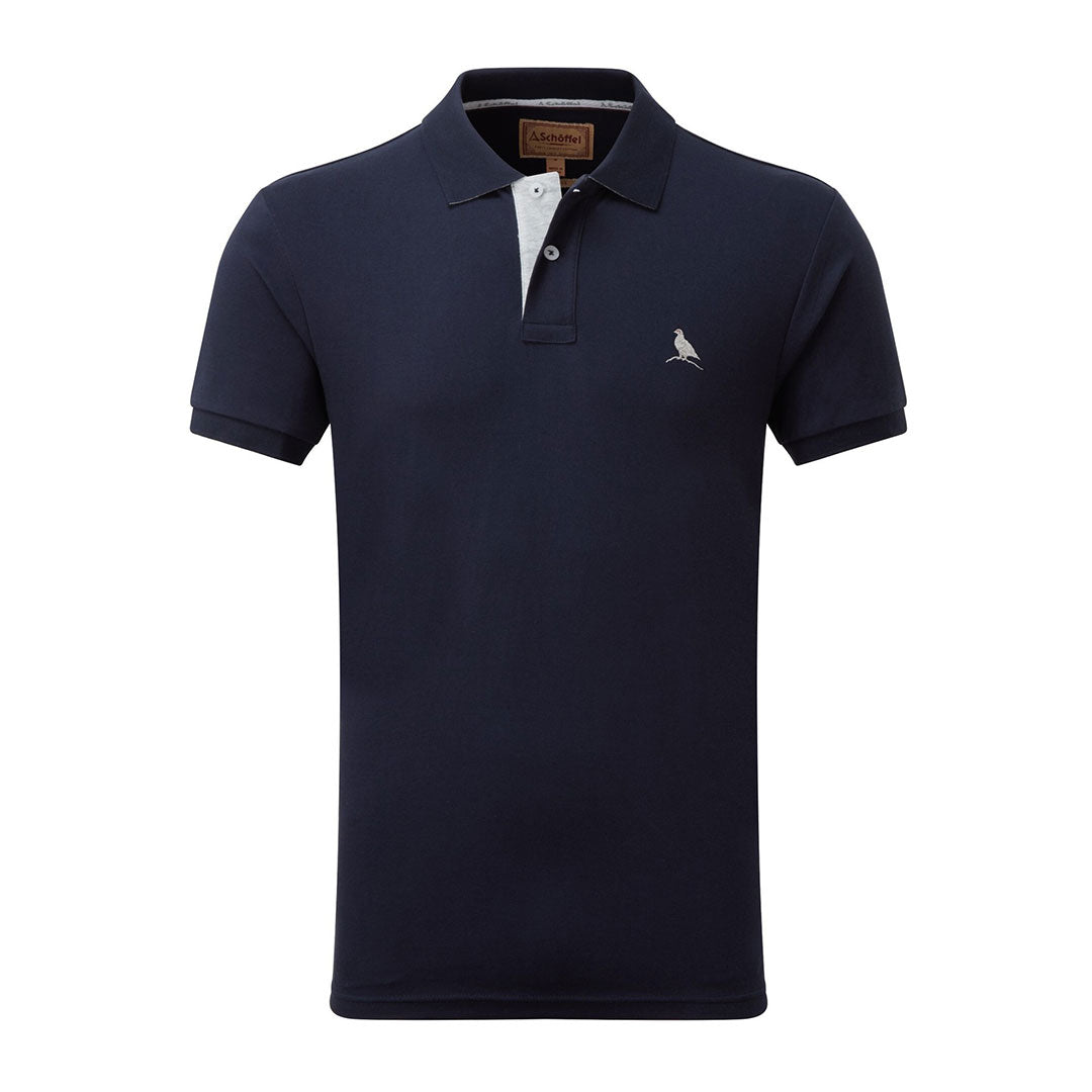 Schoffel Men's St. Ives Jersey Polo Shirt in Navy