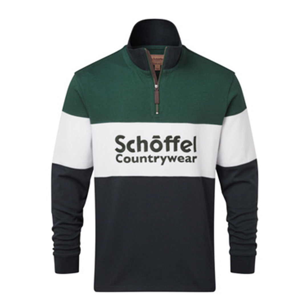 Schoffel Unisex Exeter Heritage 1/4 Zip Shirt in Navy