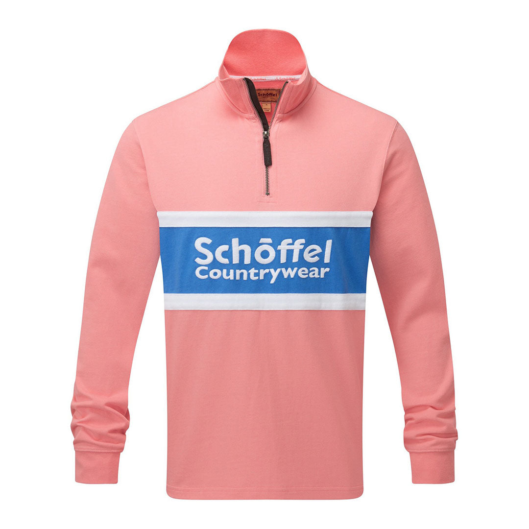 Schoffel Unisex Exeter Heritage 1/4 Zip Shirt in Flamingo