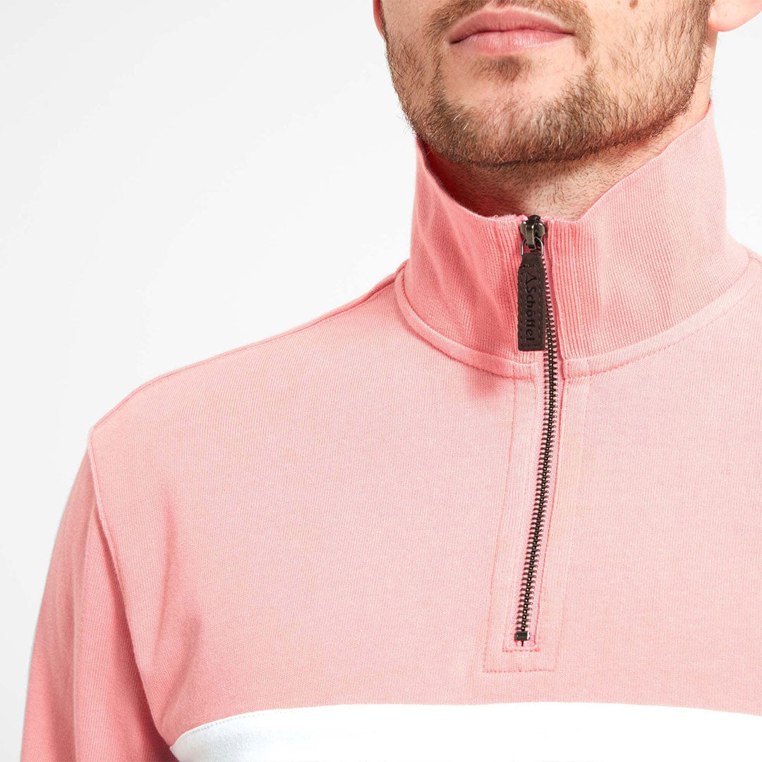 Schoffel Unisex Exeter Heritage 1/4 Zip Shirt in Flamingo