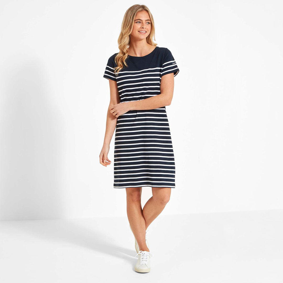 Schoffel Women's Beauport Dress in Navy wtih Stripes