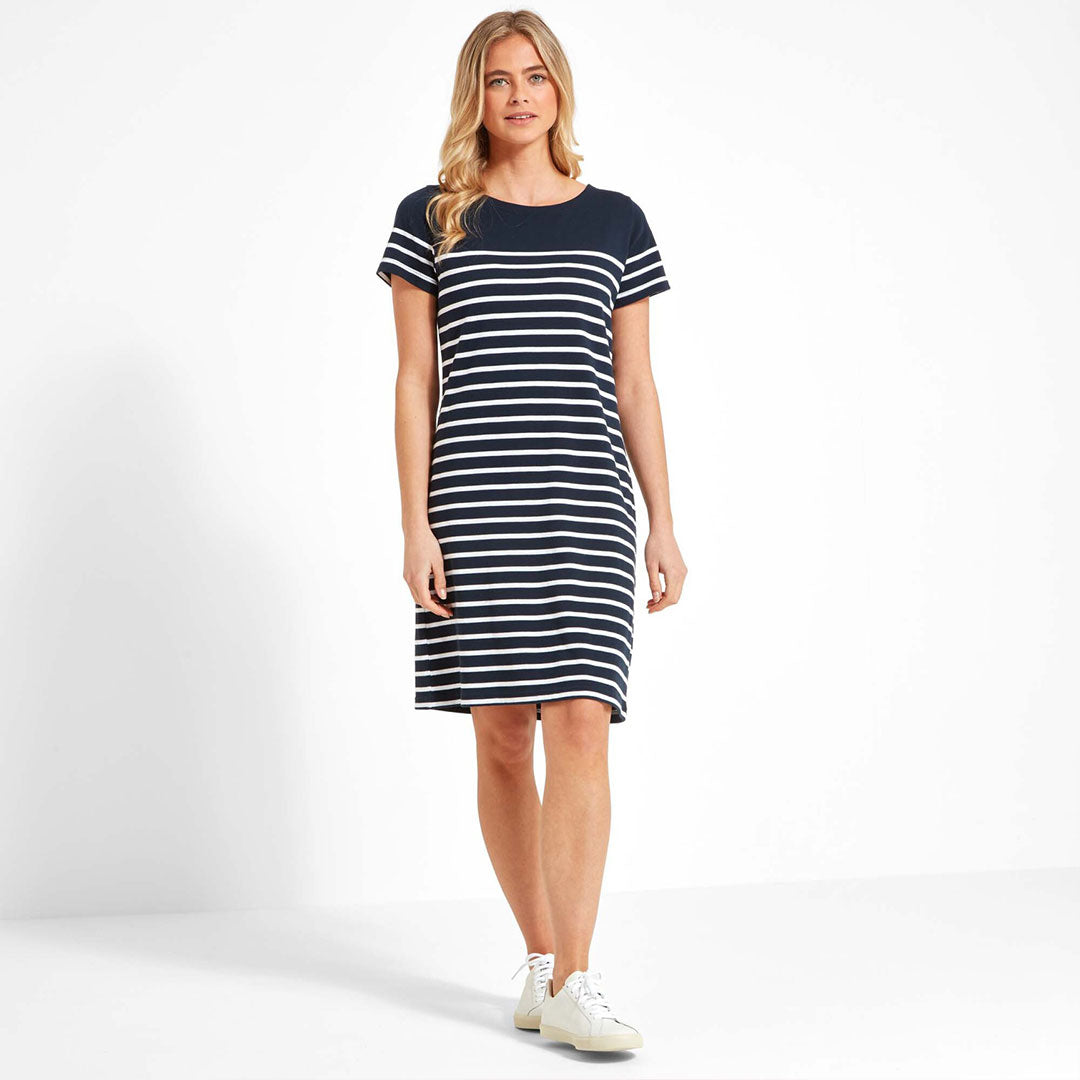 Schoffel Women's Beauport Dress in Navy wtih Stripes