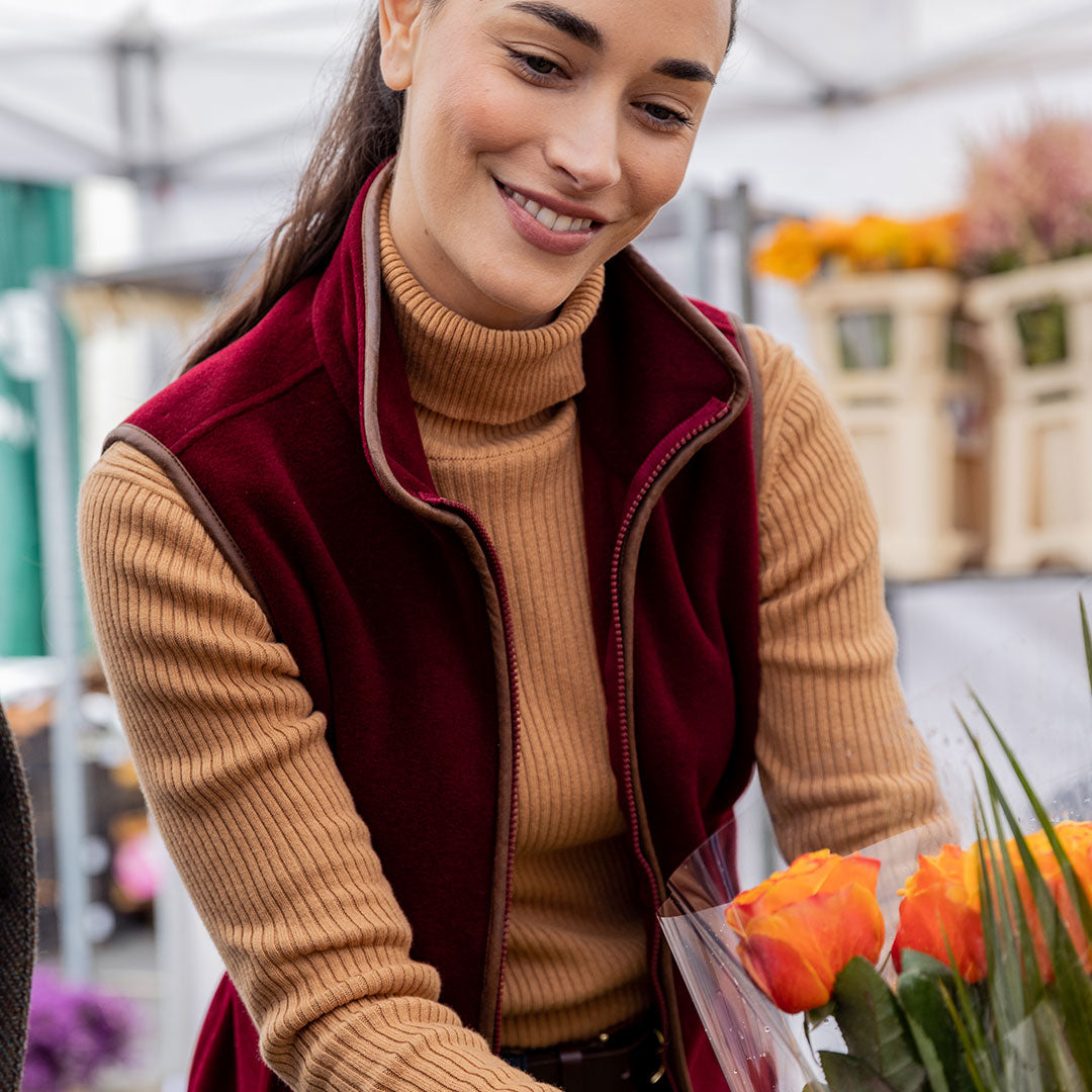 Schoffel Women's Lyndon Fleece Gilet in Claret