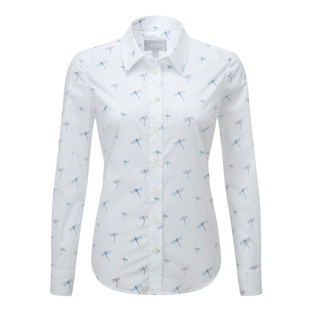 Schoffel Women's Norfolk Shirt in Dragonfly Print