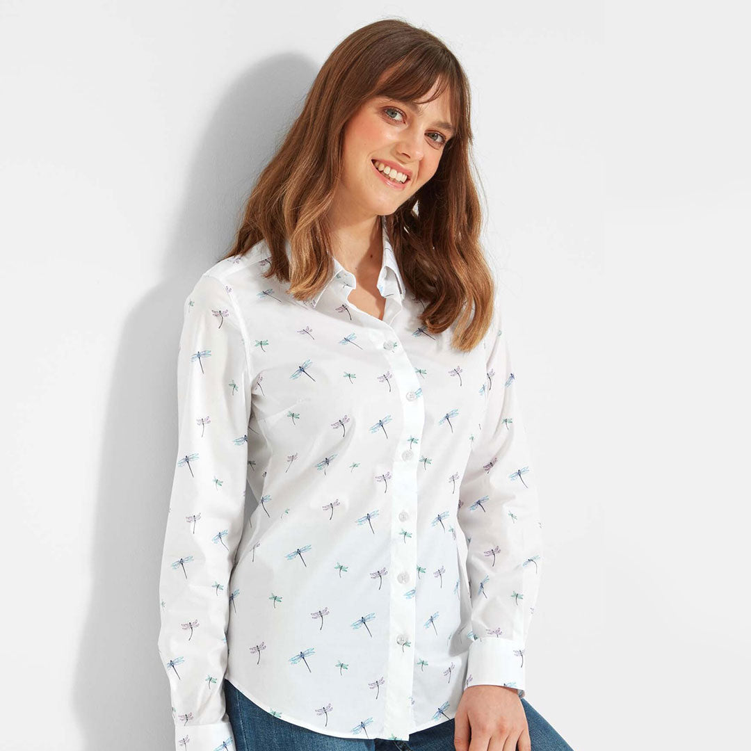 Schoffel Women's Norfolk Shirt in Dragonfly Print