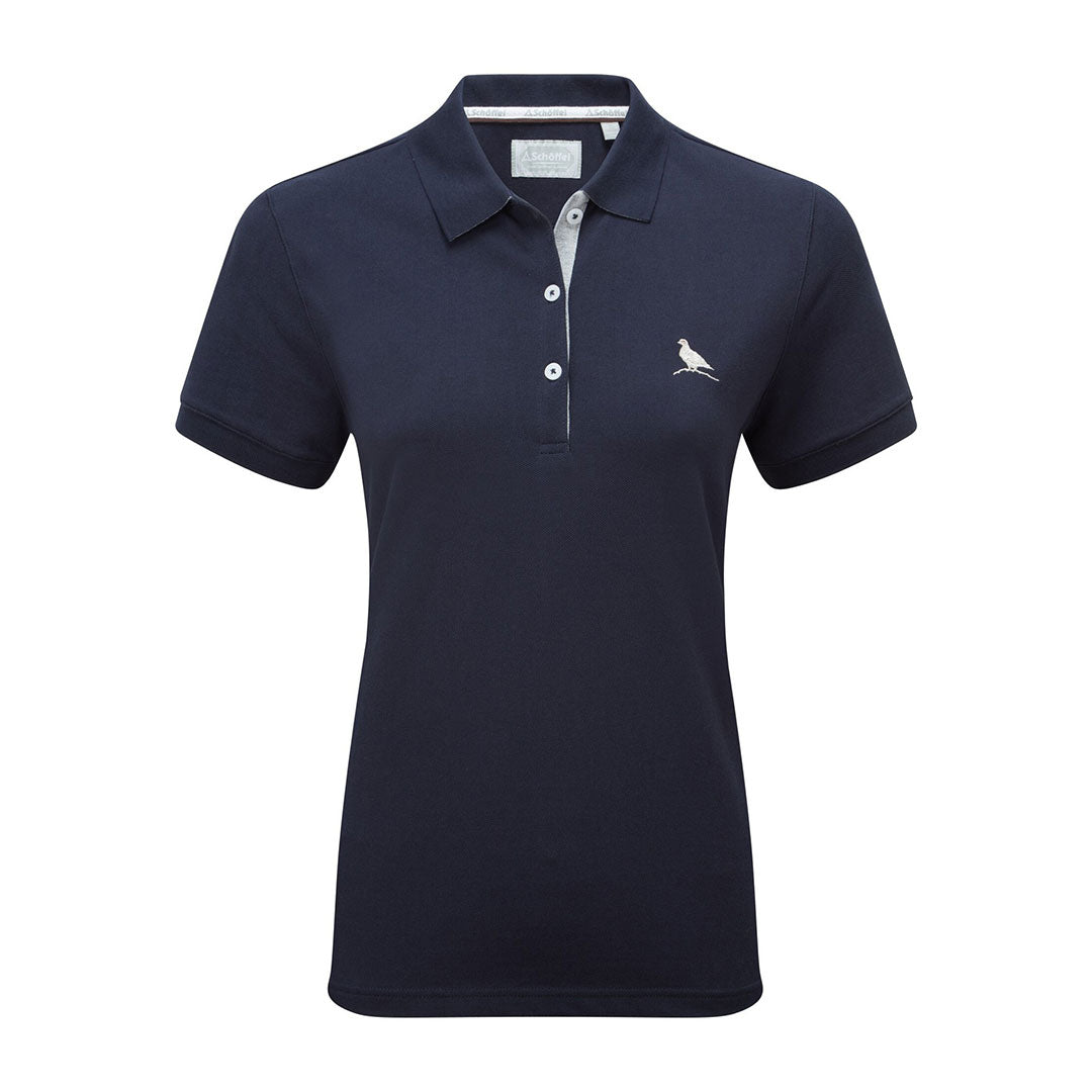 Schoffel Women's St Ives Tailored Polo Shirt in Navy