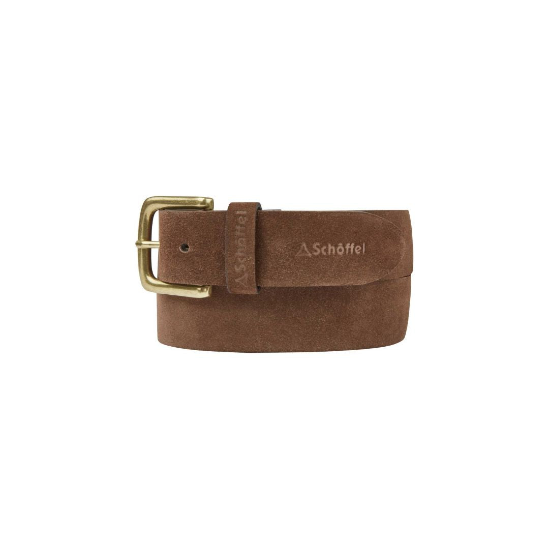 Schoffel Men's Castleton Suede Belt in Chocolate