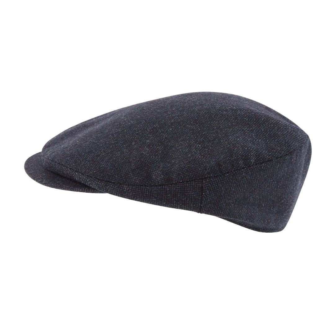 Schoffel Countryman Tweed Cap in Navy Herringbone Tweed