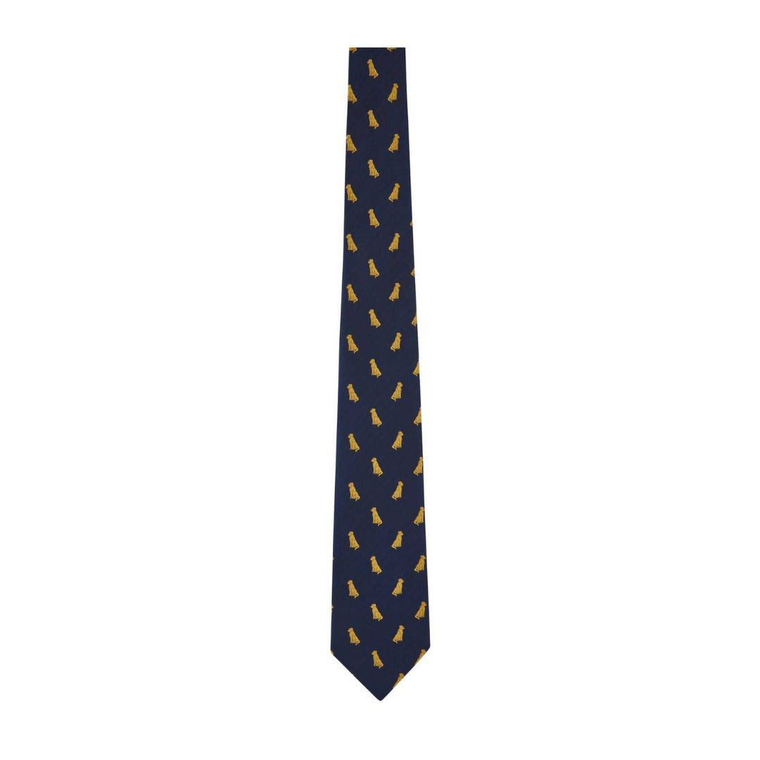 Schoffel Men's Ashford Silk Tie in Navy Labrador