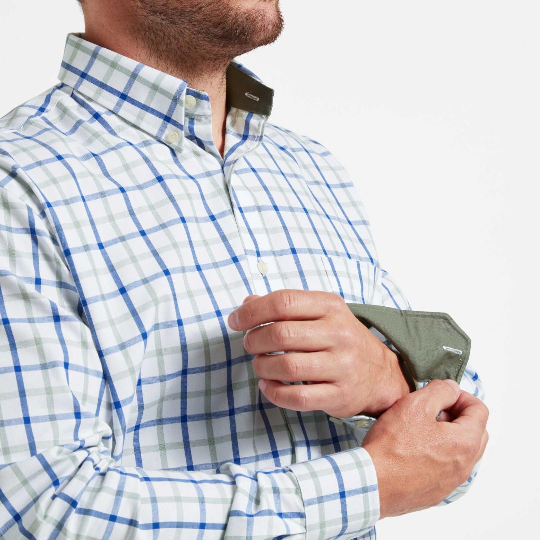 Schoffel Men's Brancaster Classic Shirt in Moss Check
