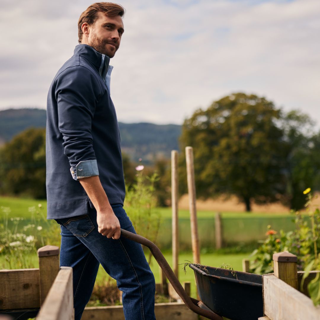 Schoffel Men's Branscombe Cove Jumper in Dark Blueberry