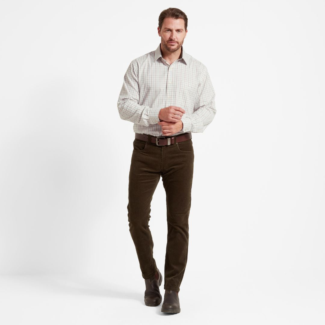 Schoffel Men's Burnham Tattersall Classic Shirt in Moss Tattersal