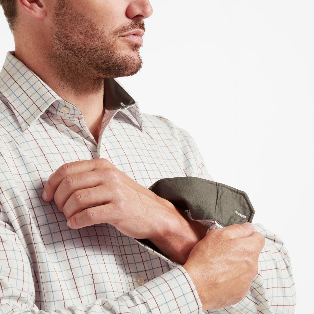 Schoffel Men's Burnham Tattersall Classic Shirt in Moss Tattersal