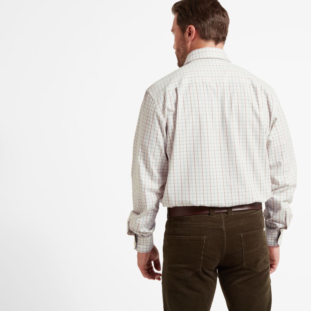 Schoffel Men's Burnham Tattersall Classic Shirt in Moss Tattersal