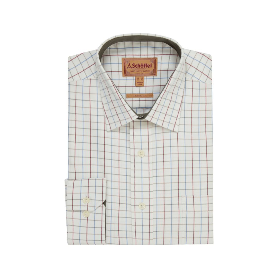 Schoffel Men's Burnham Tattersall Classic Shirt in Moss Tattersal
