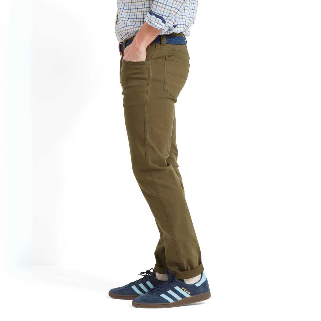 Schoffel Men's Canterbury 5 Pocket Jean in Moss