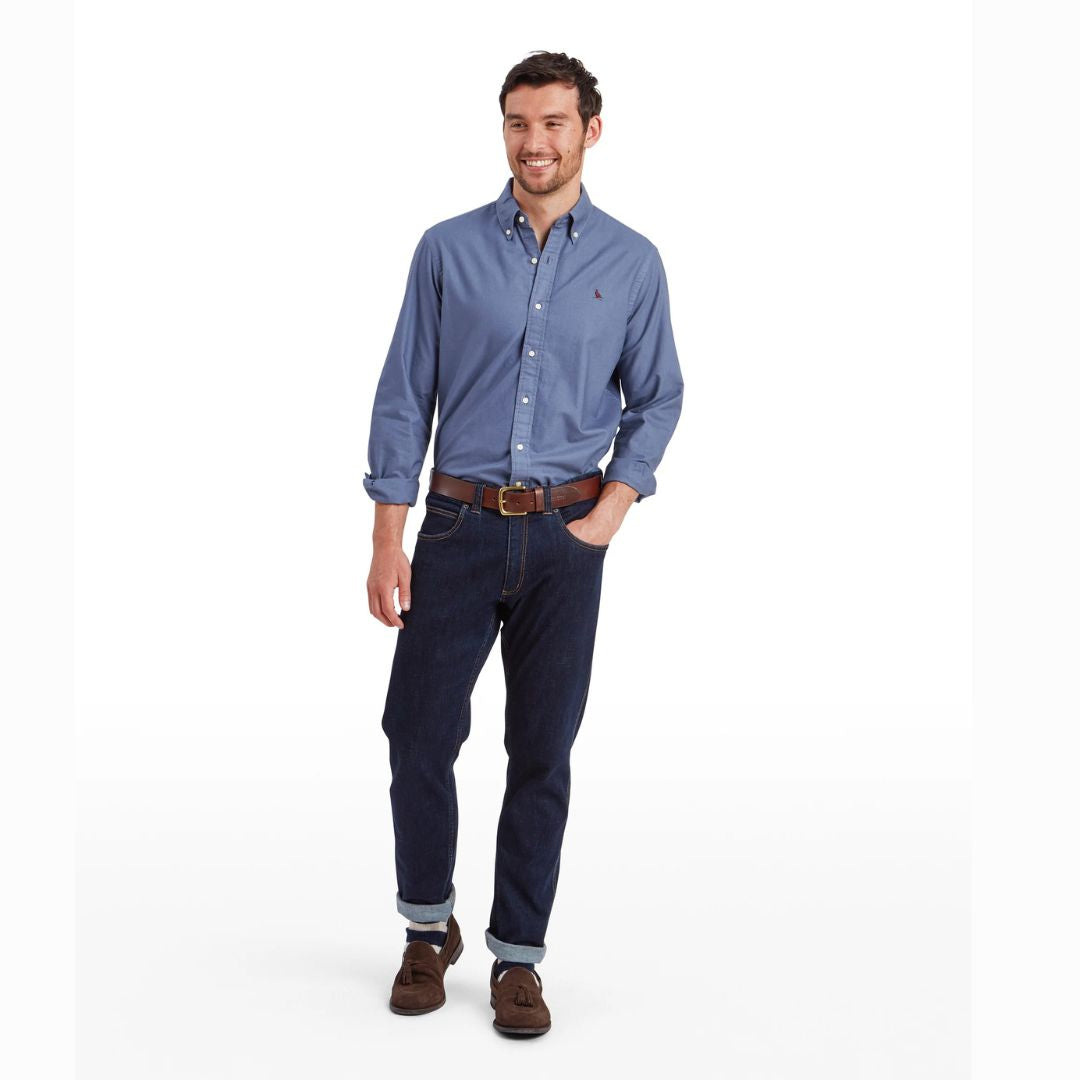 Schoffel Men's Cavendish Oxford Shirt in Vintage Navy