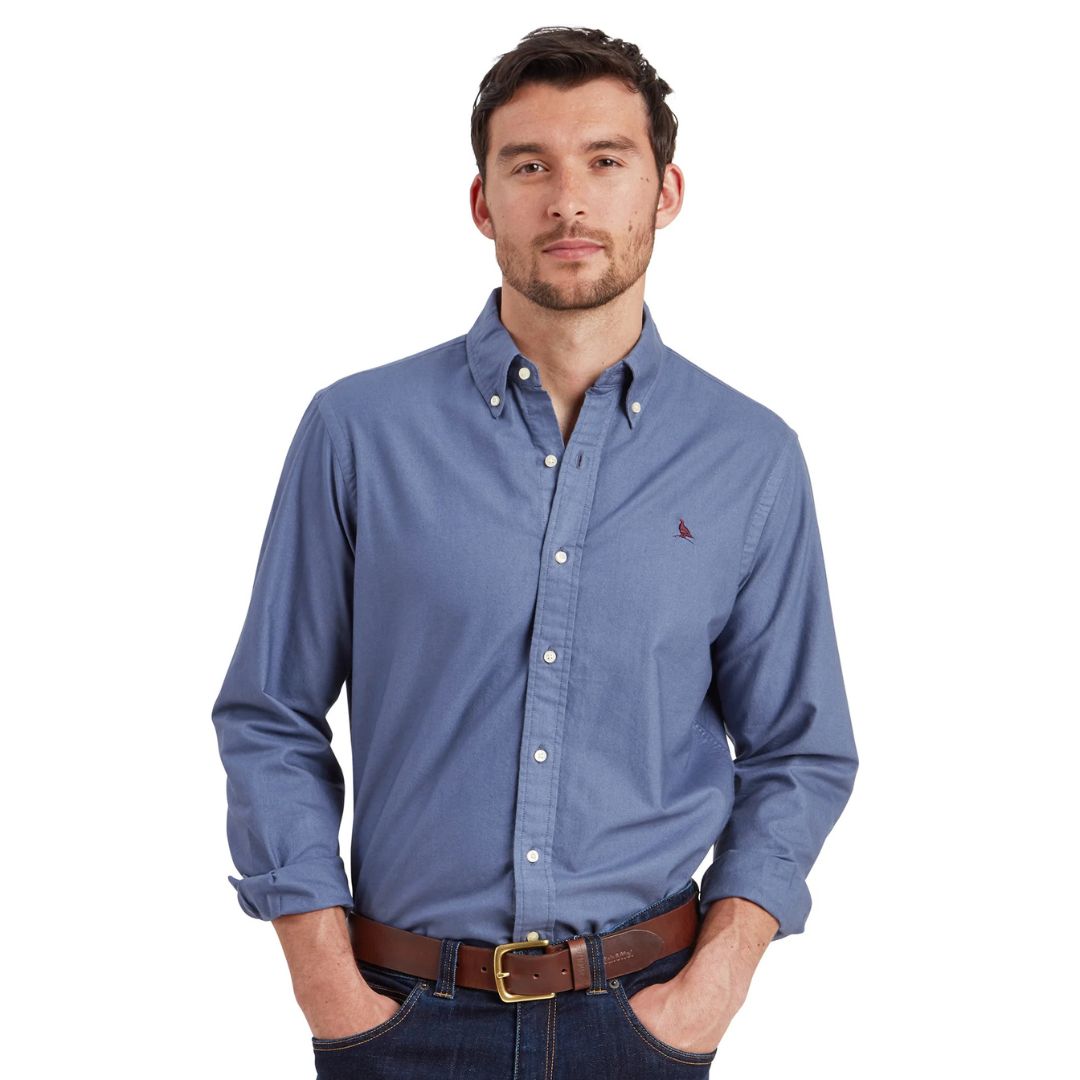 Schoffel Men's Cavendish Oxford Shirt in Vintage Navy