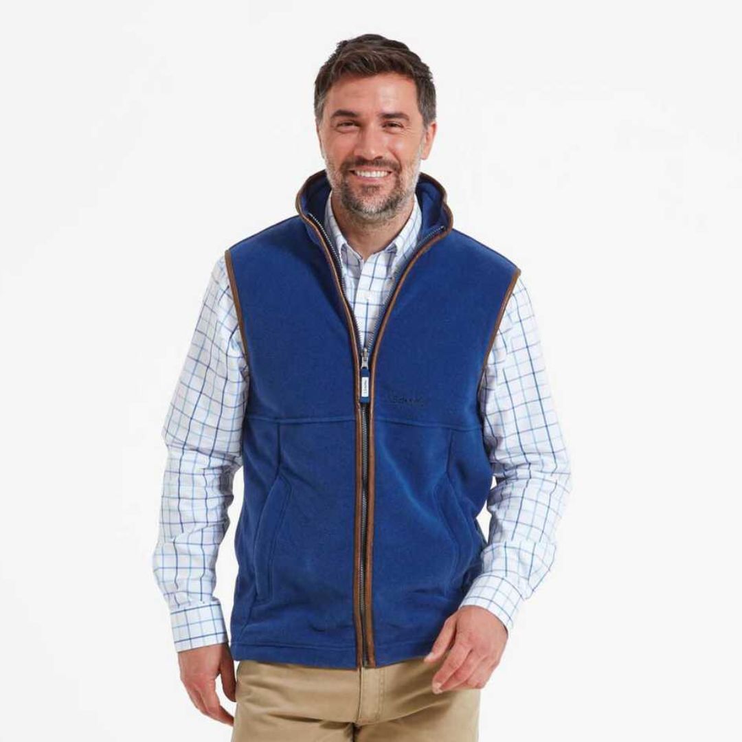 Schoffel Men's Oakham Fleece Gilet in Cobalt Blue