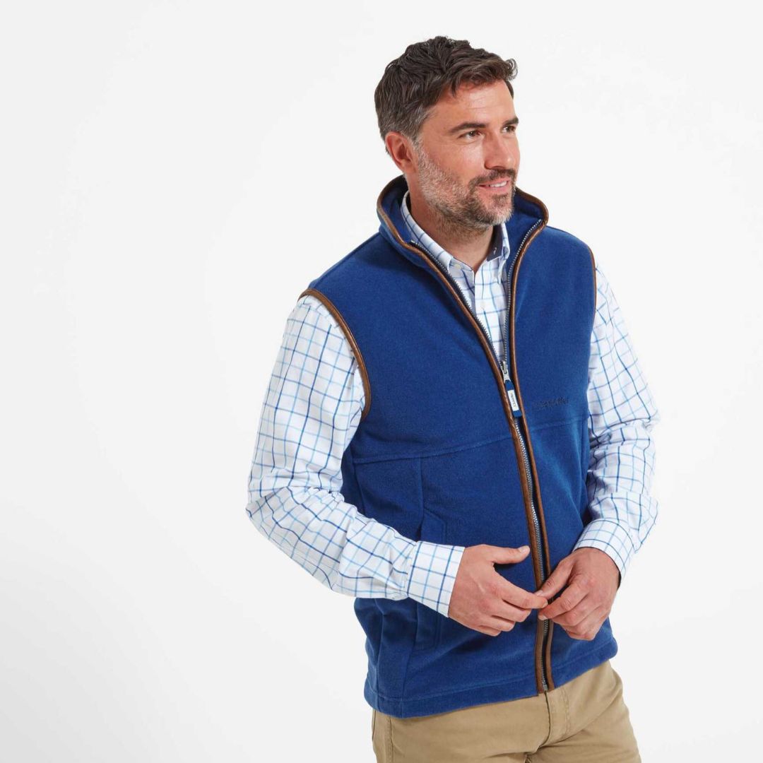 Schoffel Men's Oakham Fleece Gilet in Cobalt Blue