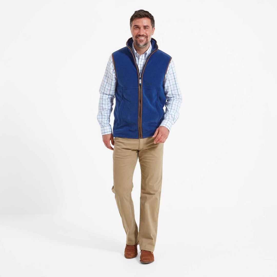 Schoffel Men's Oakham Fleece Gilet in Cobalt Blue