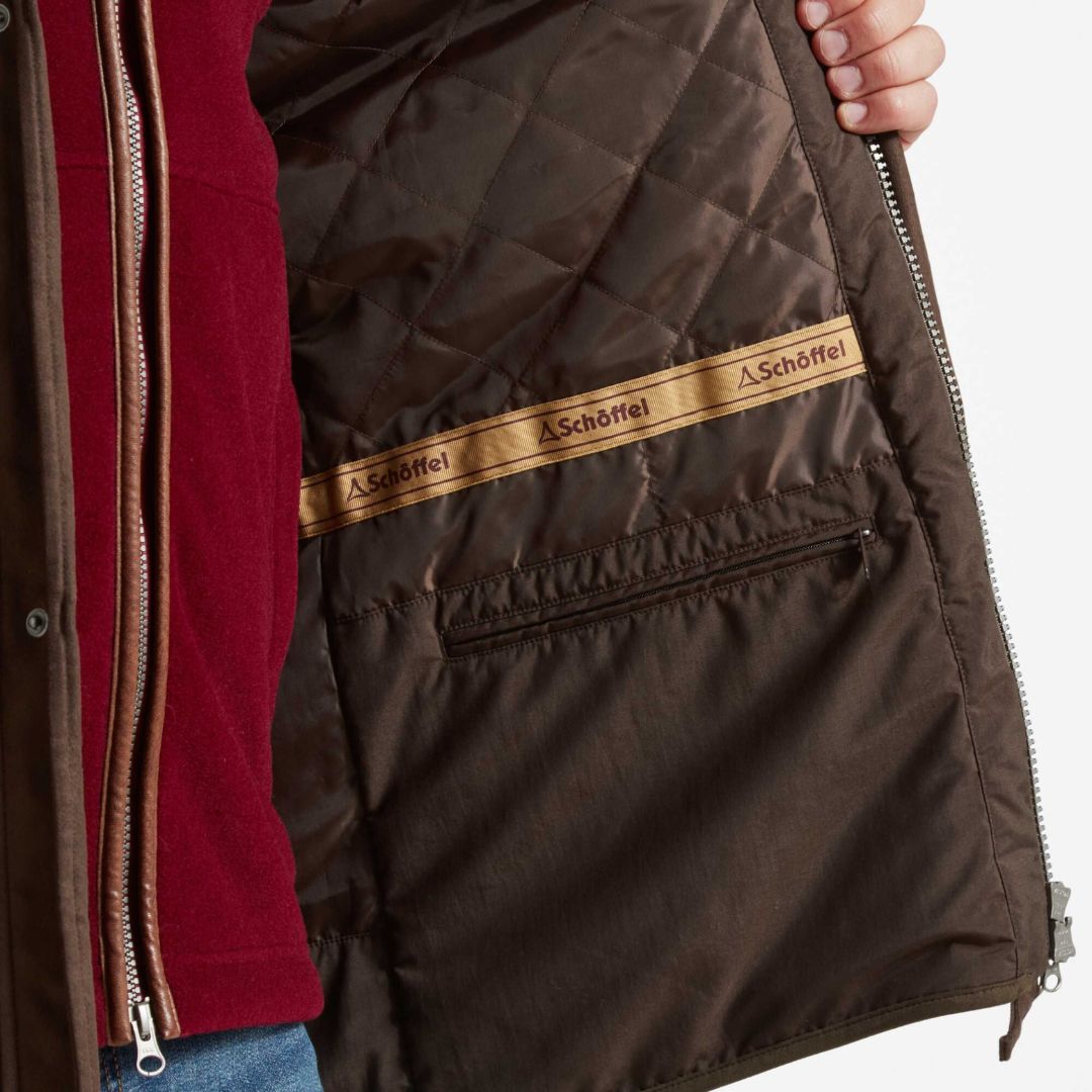 Schoffel Men's Oundle Country Coat in Coffee Bean