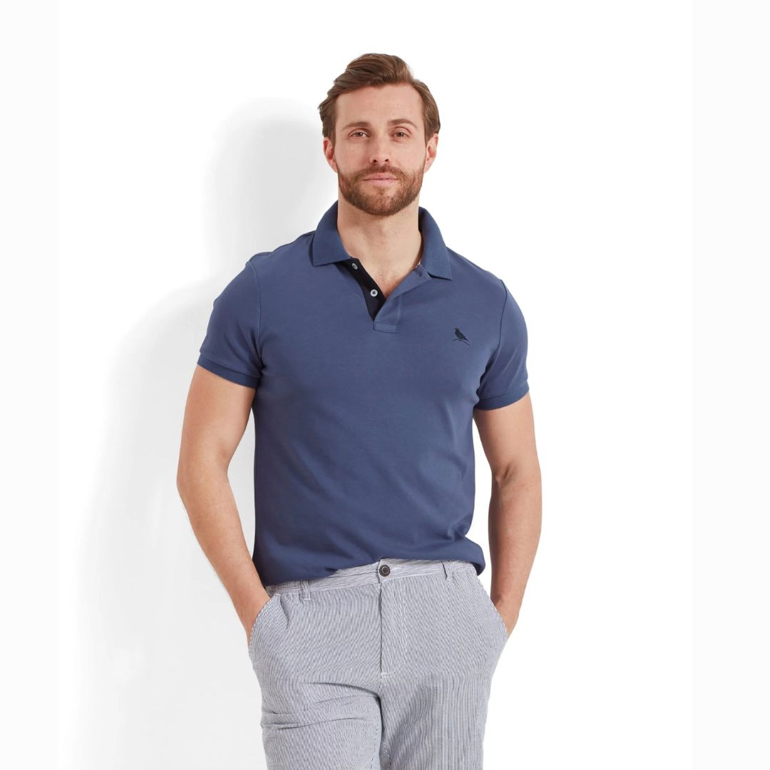 Schoffel Men's St. Ives Jersey Polo Shirt in French Navy