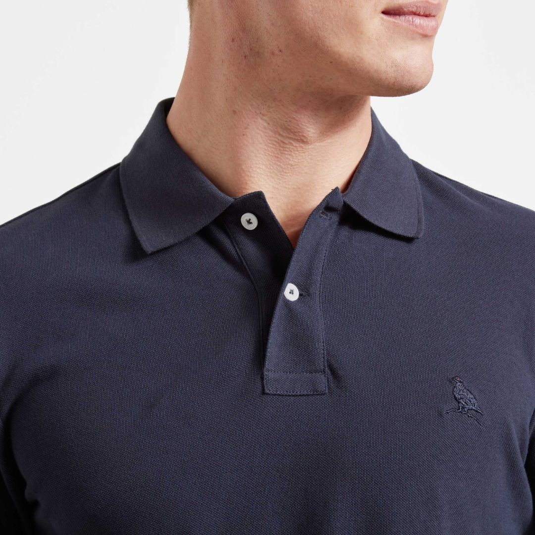 Schoffel Men's St. Ives Long Sleeve Polo Shirt in Navy