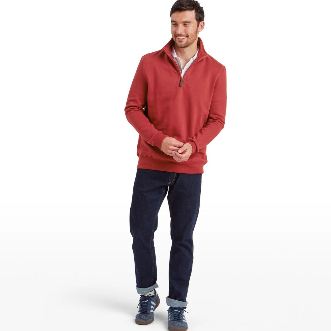 Schoffel Men's St Merryn Jumper in Deep Red