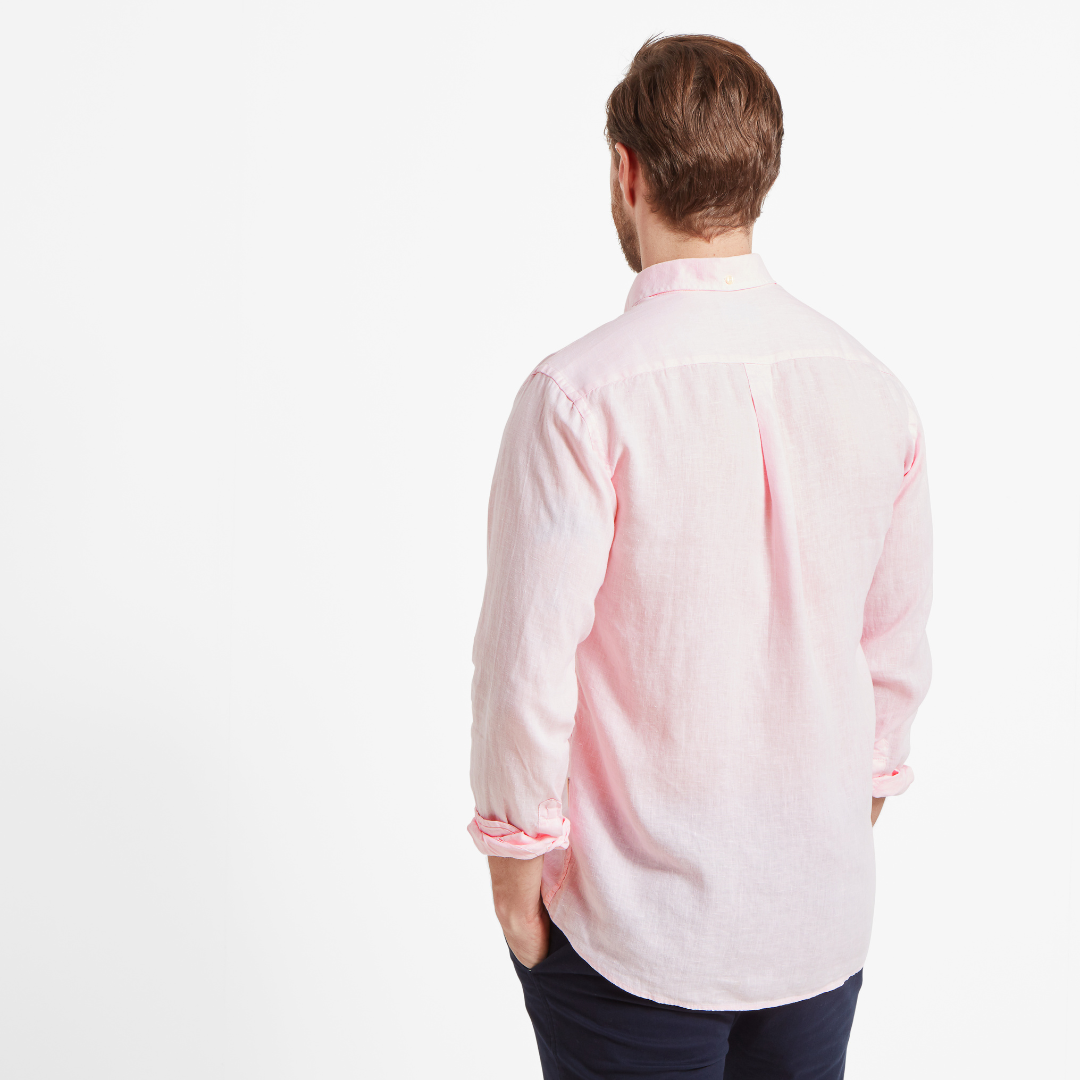 Schoffel Men's Walsingham Linen Shirt in Pale Pink
