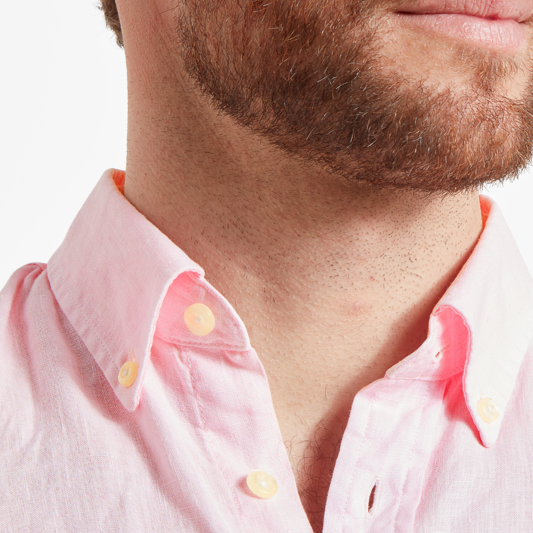 Schoffel Men's Walsingham Linen Shirt in Pale Pink