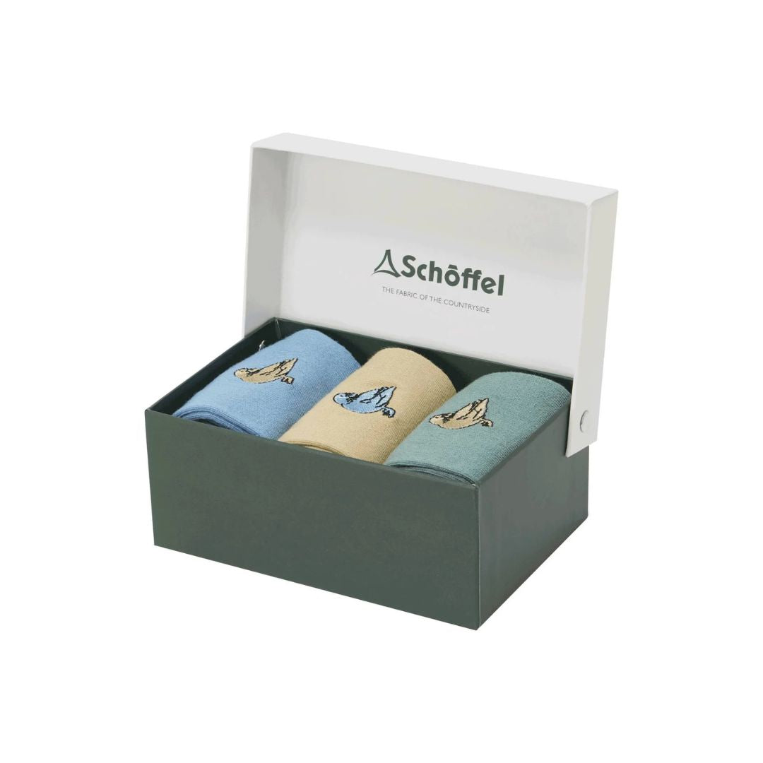 Schoffel Women's Bamboo Sock (Box of 3) in Duck Print