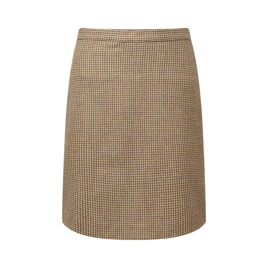 Schoffel Women's Beauly Tweed Skirt in Houndstooth tweed