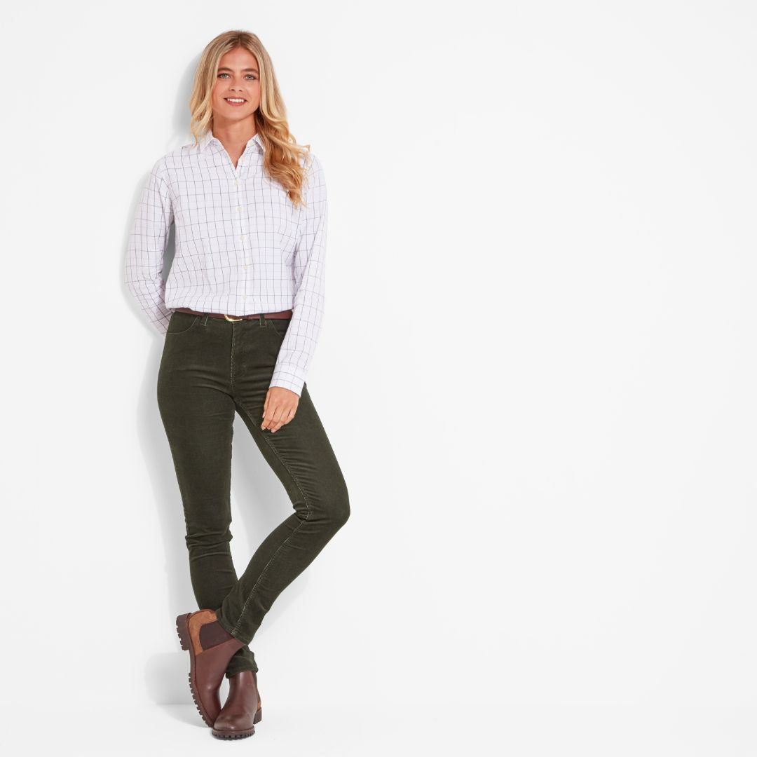 Schoffel Women's Clover Cord Jean Trousers in Forest
