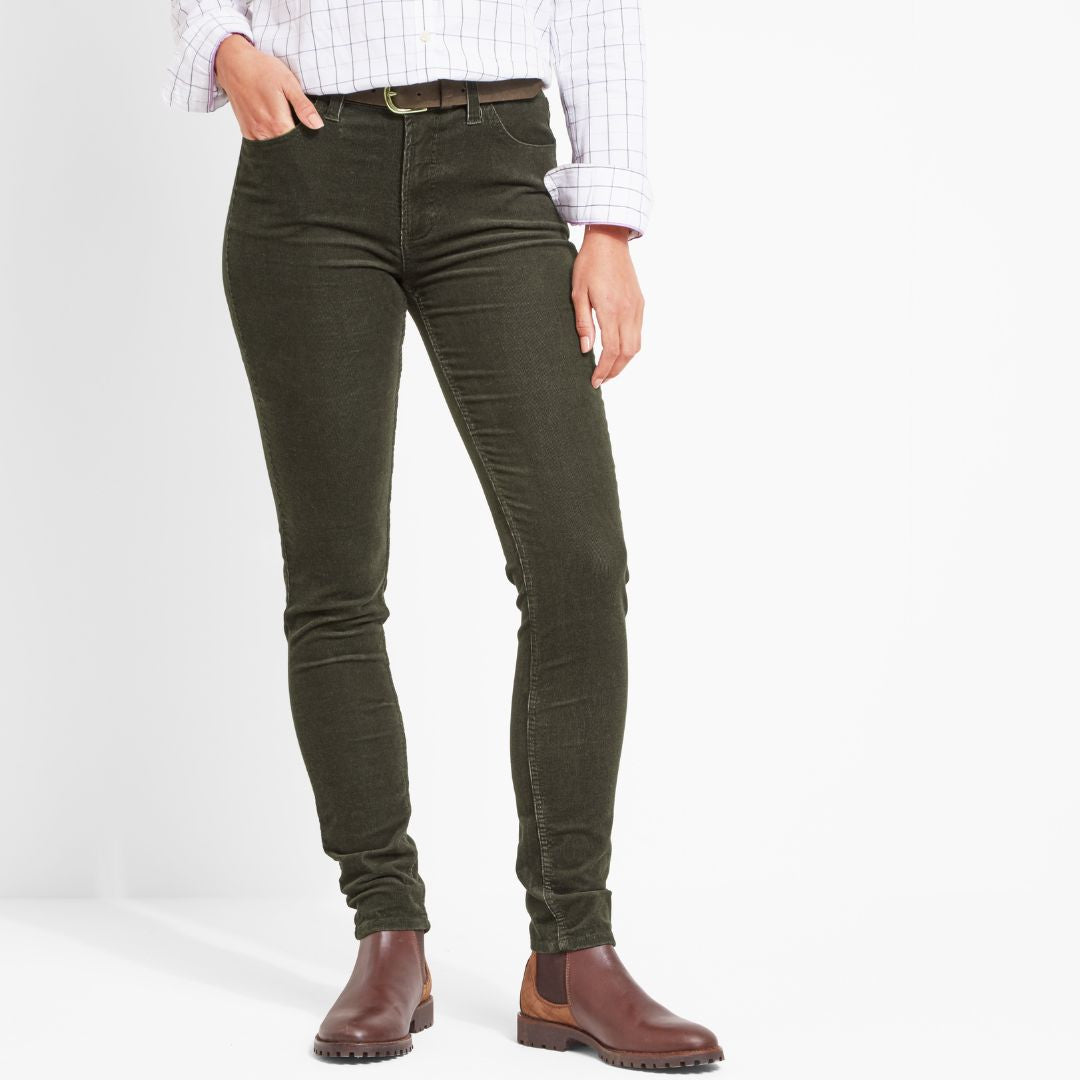 Schoffel Women's Clover Cord Jean Trousers in Forest