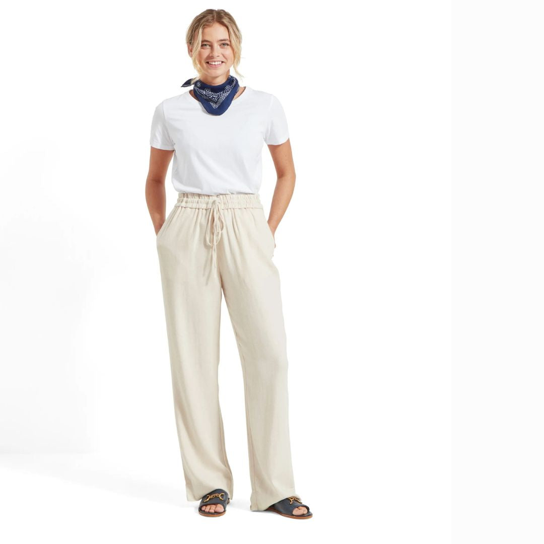 Schoffel Women's Daphne Linen Trousers in Oat