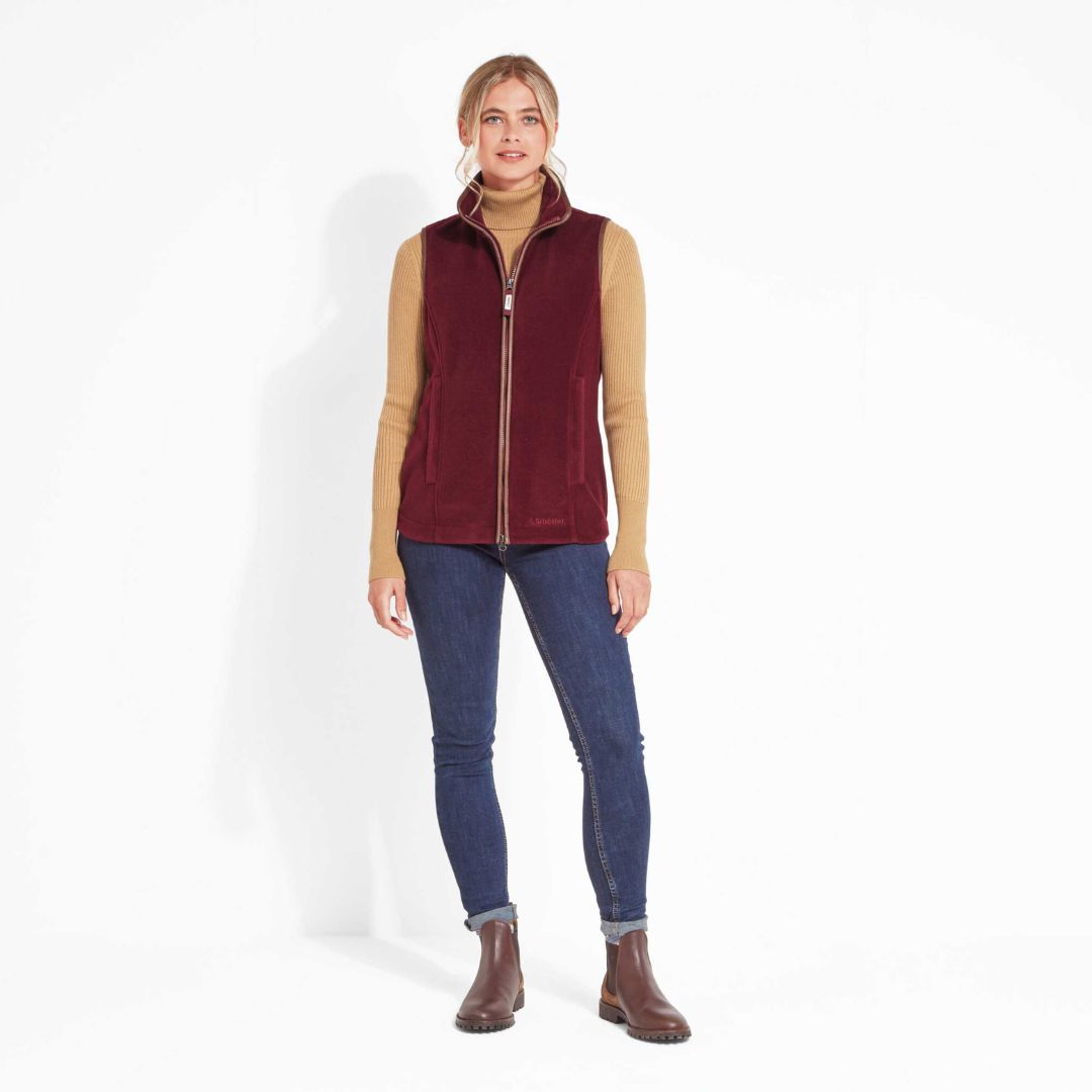 Schoffel Women's Lyndon Fleece Gilet in Claret