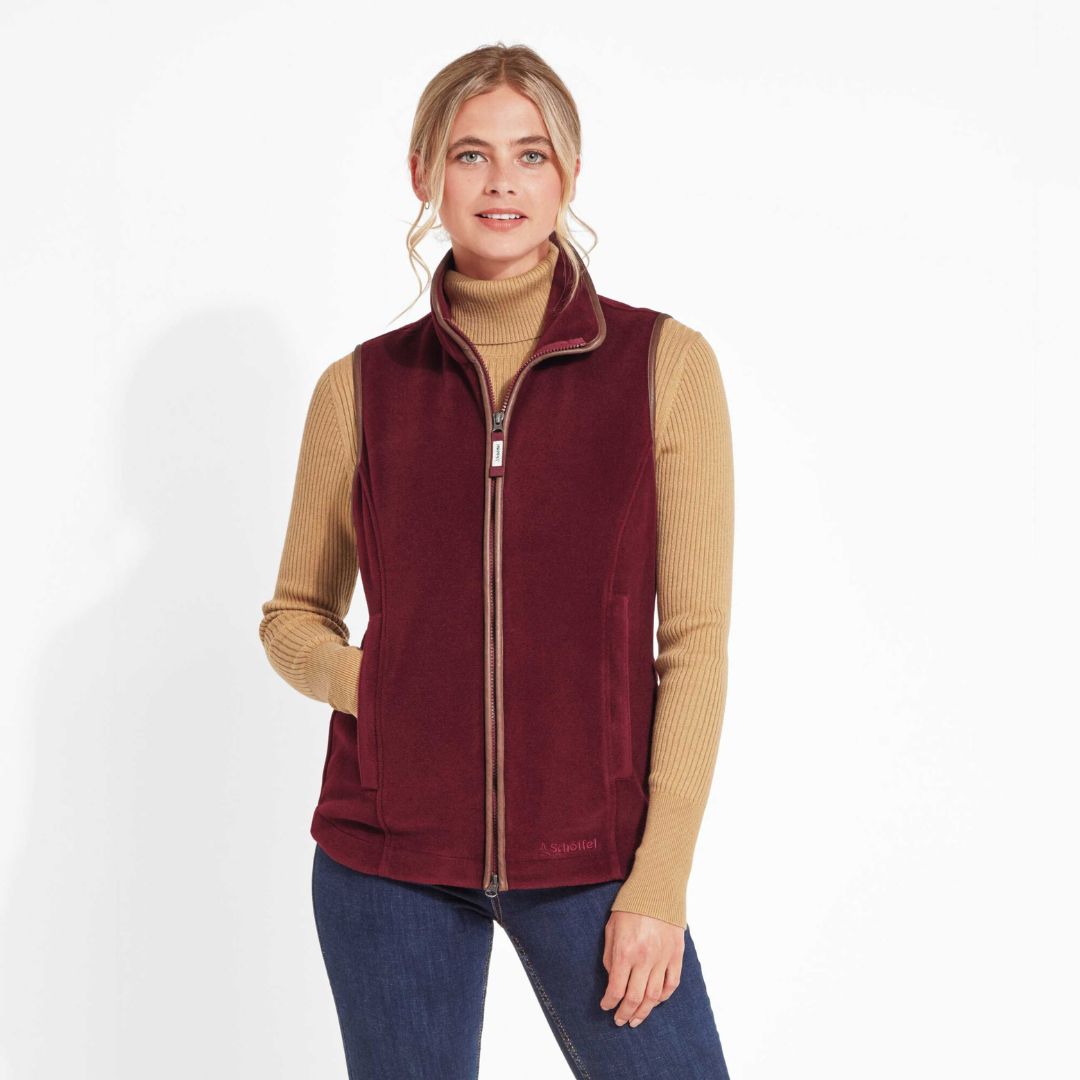 Schoffel Women's Lyndon Fleece Gilet in Claret