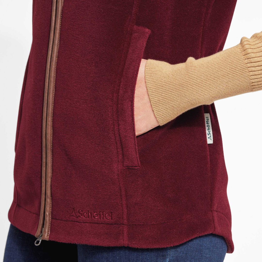 Schoffel Women's Lyndon Fleece Gilet in Claret