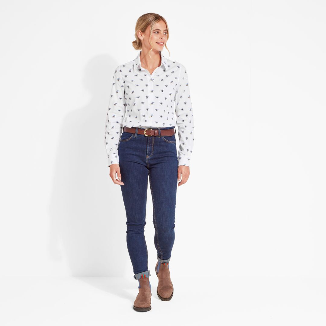 Schoffel Women's Norfolk Shirt in Bee Print