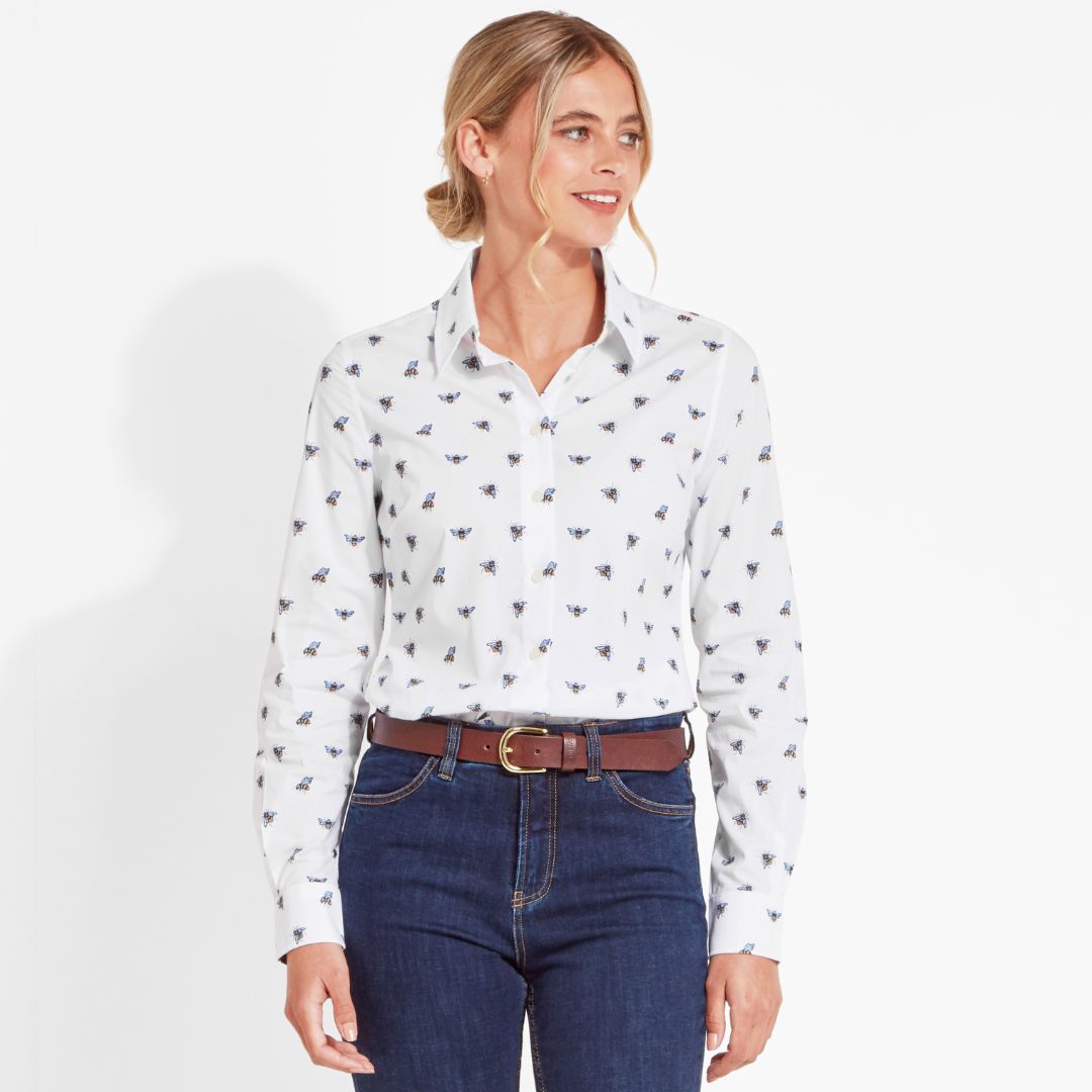 Schoffel Women's Norfolk Shirt in Bee Print