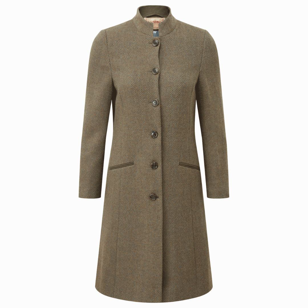 Schoffel Women's Portree Herringbone Tweed Jacket in Loden Green