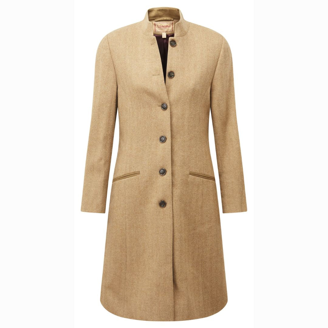 Schoffel Women's Portree Herringbone Tweed Jacket in Oak