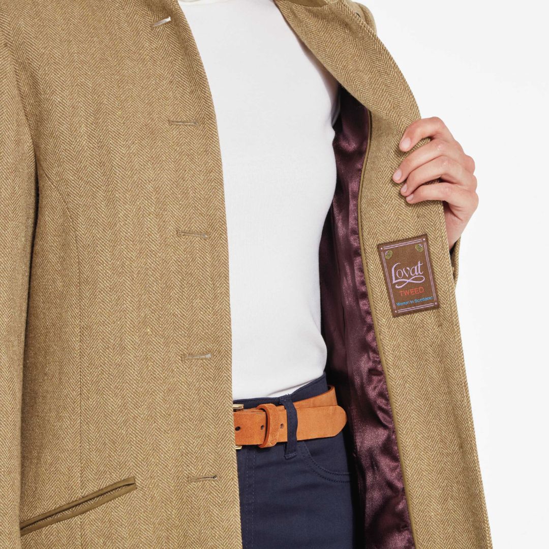 Schoffel Women's Portree Herringbone Tweed Jacket in Oak