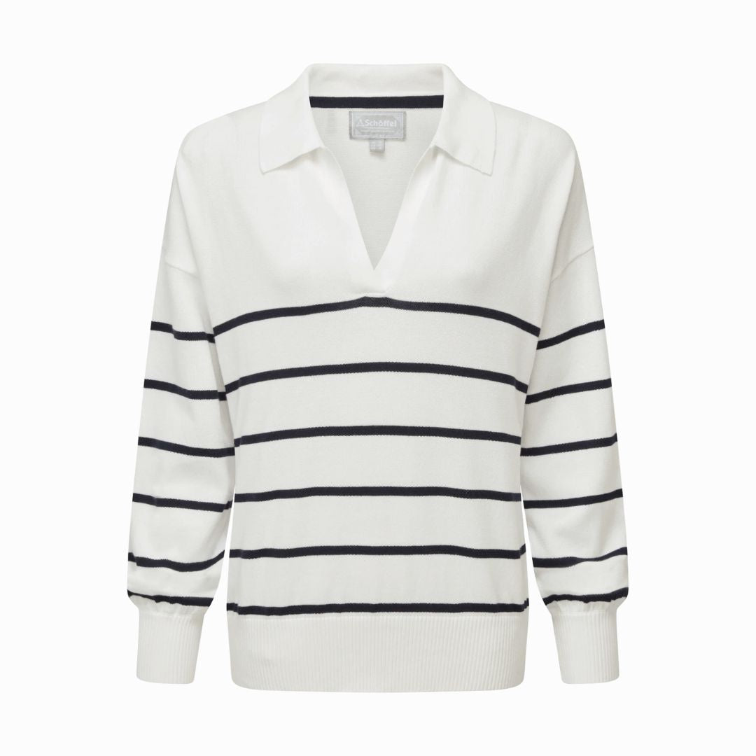 Schoffel Women's Roseland Jumper in Soft White & Navy