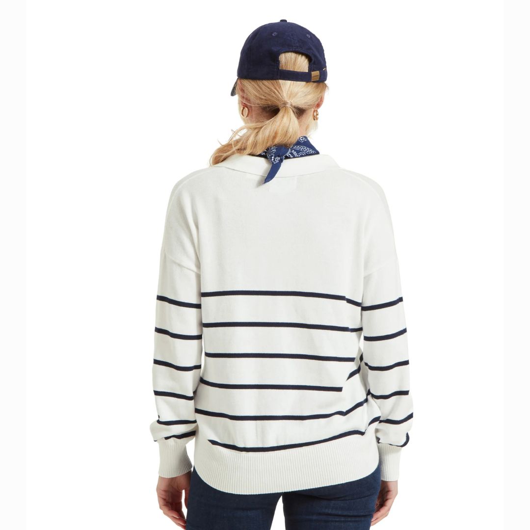 Schoffel Women's Roseland Jumper in Soft White & Navy