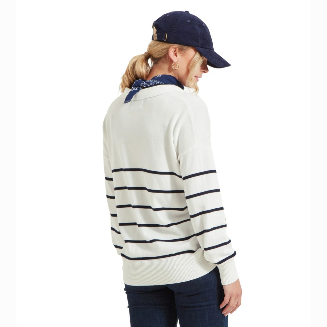 Schoffel Women's Roseland Jumper in Soft White & Navy