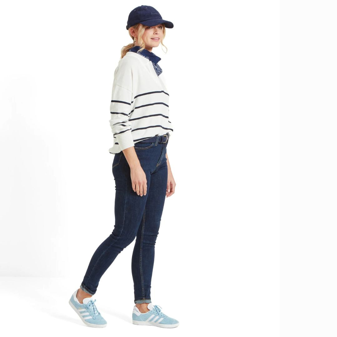 Schoffel Women's Roseland Jumper in Soft White & Navy